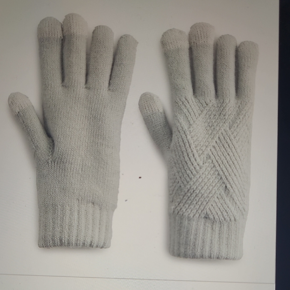 Womens Sonoma Goods For Life Lined Brush Gray Gloves